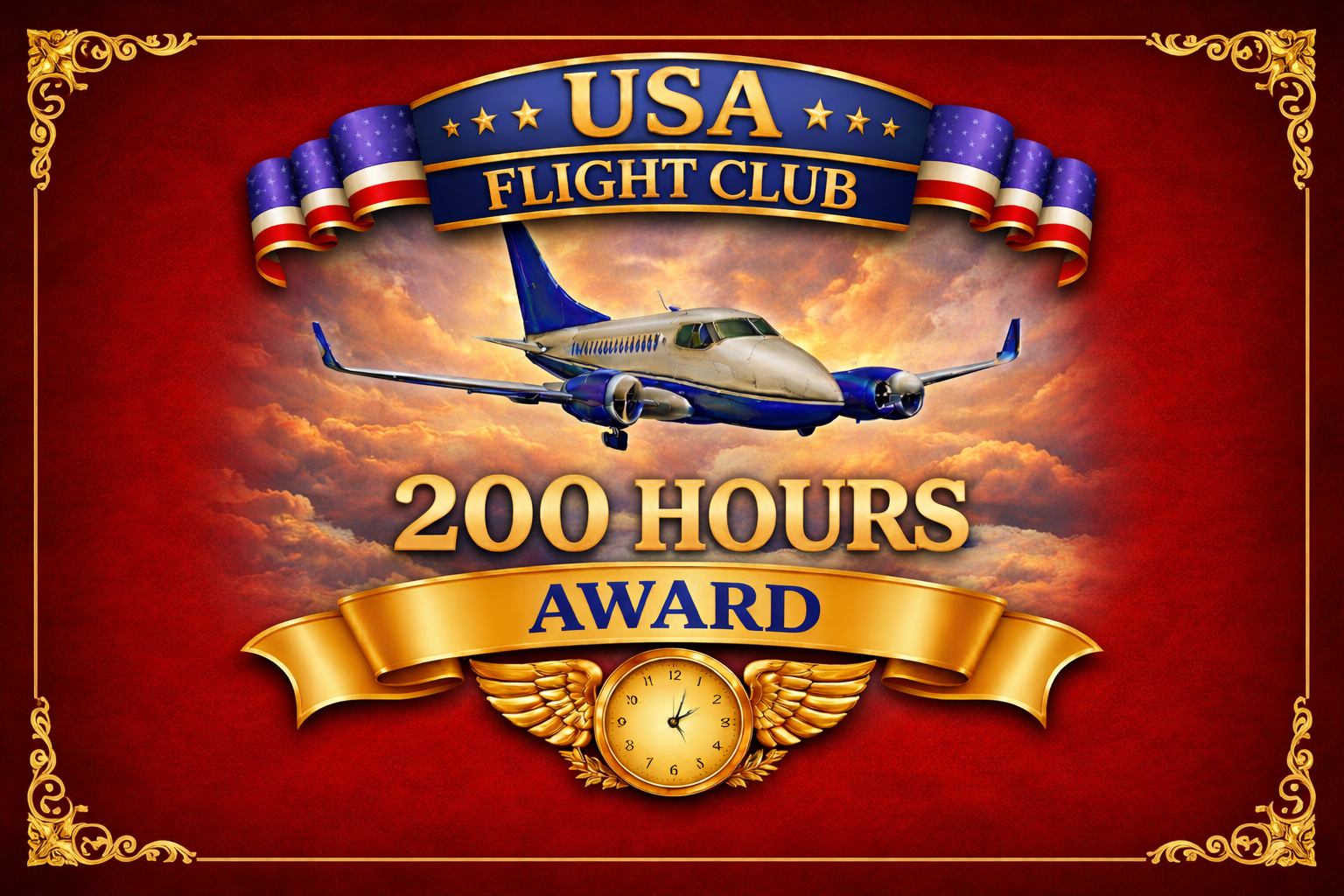 When a pilot has completed 200 hours of flight time, award is auto granted.