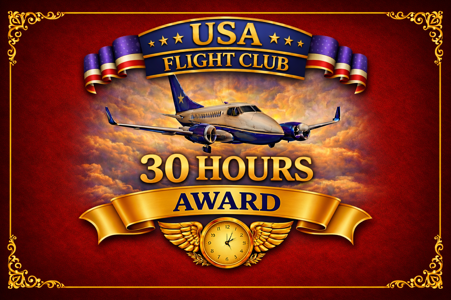 When a pilot has completed 30 hours of flight time, award is auto granted.