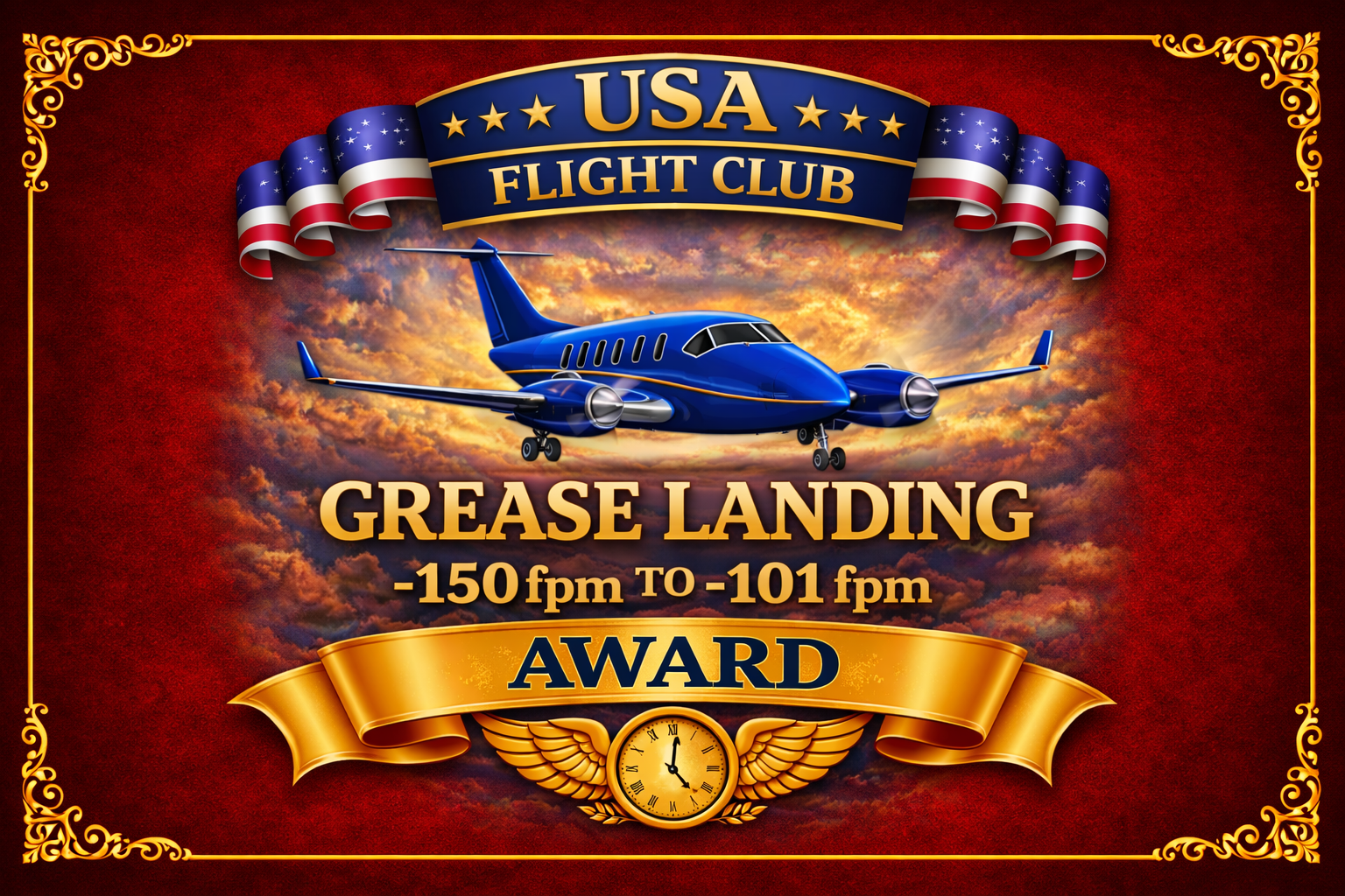 Award is auto granted when a pilots landing rate is -150 -101 FPM