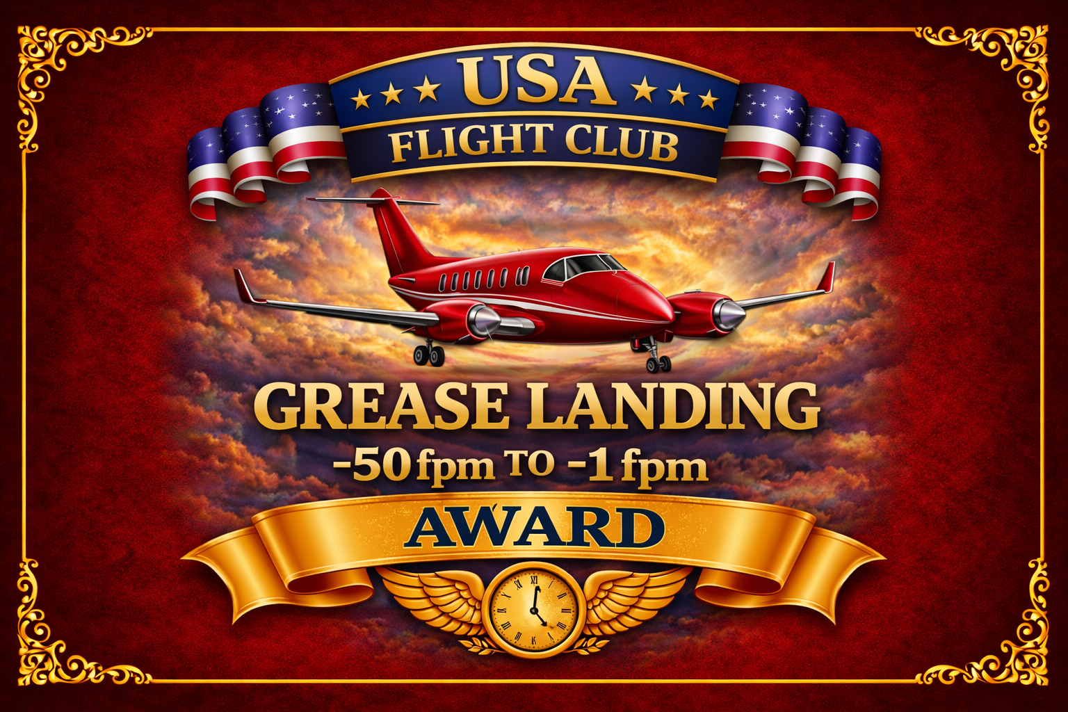 Award is auto granted when a pilots landing rate is -50 -1 FPM